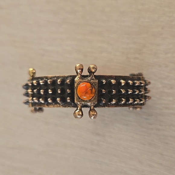 Vintage Art Nouveau Filigree Hinged Bracelet - Picture 3 of 7